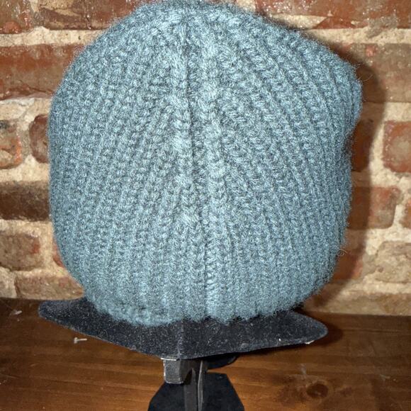 $138 Tory Burch Color Block Logo Embroidered Merino Wool Beanie Hunter Green EUC main image 8